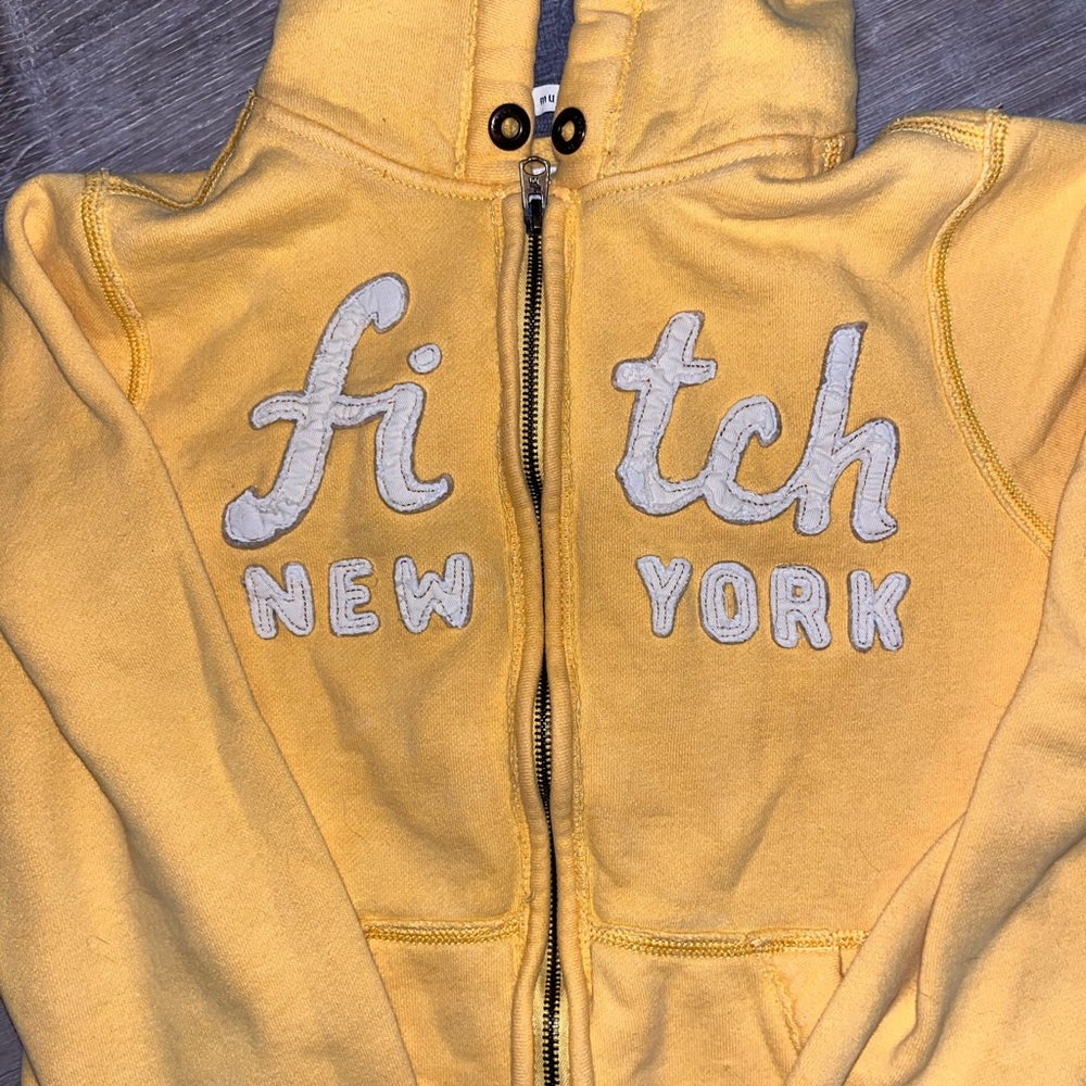 Abercrombie & Fitch Yellow Zip Up Hoodie